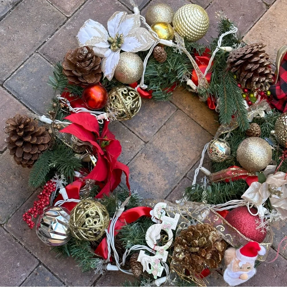 handmade christmas door wreath